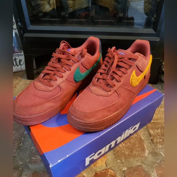 Nike Other - Familia Red Sneakers with Multicolor Swoosh Size 10 Mens